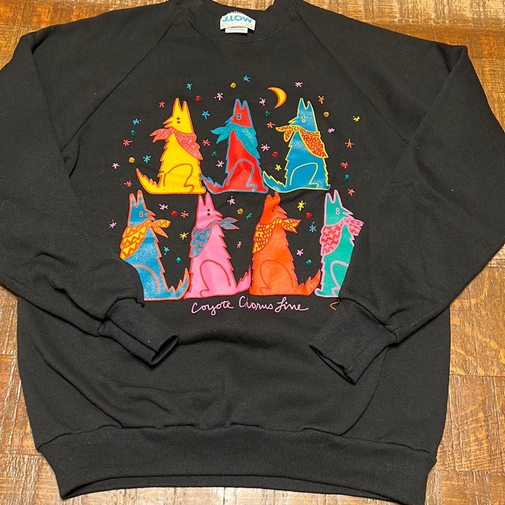 Vintage 80s J.Low Coyote Sweatshirt Size Large